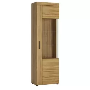 Image of Cortina Tall Glazed Display Cabinet Right Hand In Grandson Oak Effect