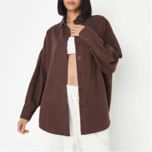 Image of Missguided Tall Oversized Dinner Shirt - Brown