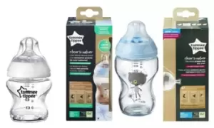 Image of Closer to Nature Glass Baby Bottles, 250ml Pink, tommee tippee