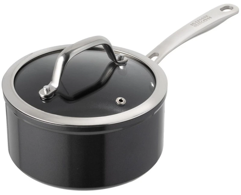 Image of Kuhn Rikon Easy Pro Aluminium Non-Stick Induction Safe Saucepan, 20cm/3L in Black Unisex