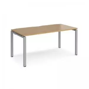 Image of Adapt starter unit single 1600mm x 800mm - silver frame and oak top