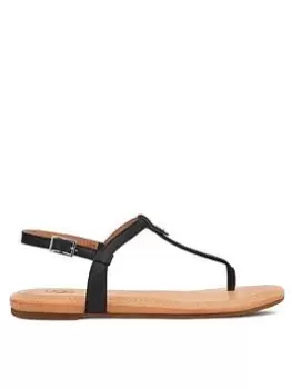 Image of UGG Madeena Flat Sandals - Black, Size 8, Women