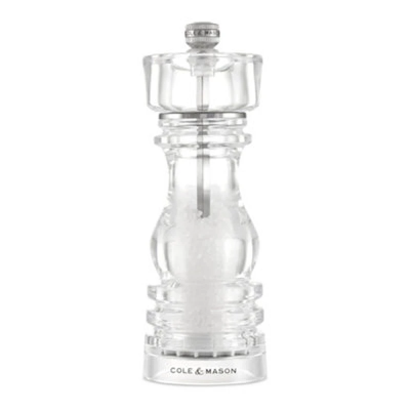Image of Cole & Mason London Acrylic Salt Mill 180mm - Clear
