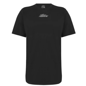 Image of Fabric Embroidered Signature T-Shirt - Black