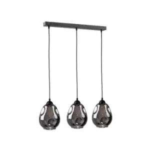 Image of Loki Bar Pendant Ceiling Light Black, 60cm, 3x E27