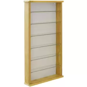 Image of Watsons - exhibit - Solid Wood 6 Shelf Glass Wall Display Cabinet - Pine - Pine