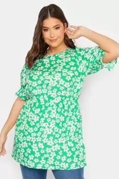 Image of Printed Peplum Top