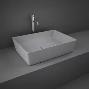 Image of Rak Ceramics - rak Feeling Rectangular Countertop Wash Basin 500mm Wide - Matt Grey