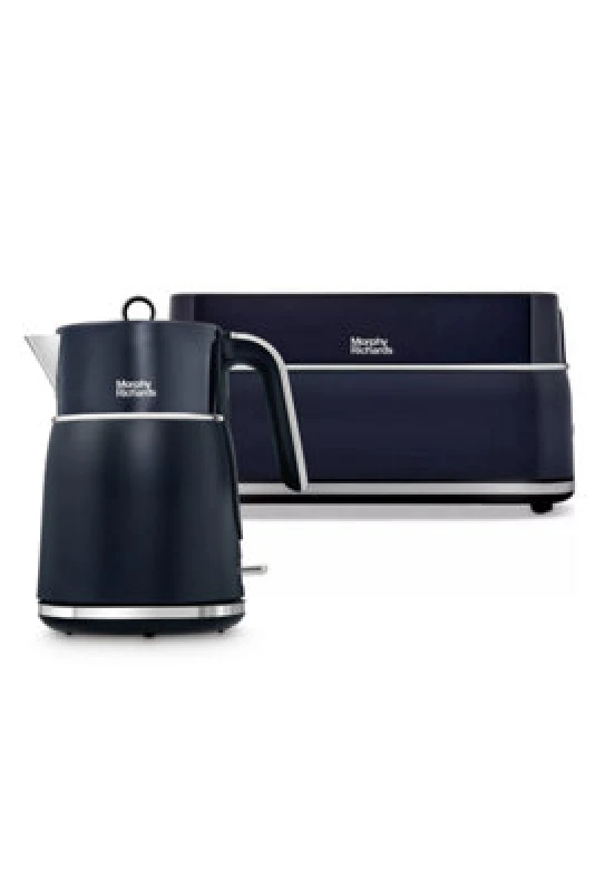 Image of Morphy Richards Signature Blue Kettle And 4 Slice Toaster Set Blue One Size Unisex 5056765430212