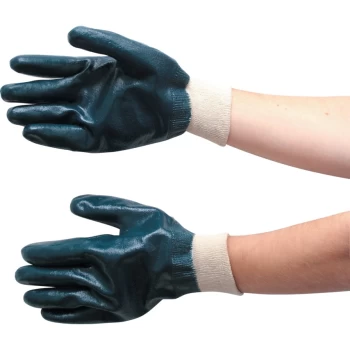 Image of Lightweight Nitrile Fully Coated Knit Wrist Black Gloves - Size 9