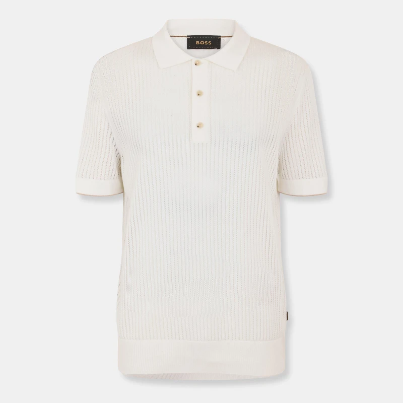 Image of Boss Mens Justin Knitted Hoodie White male M