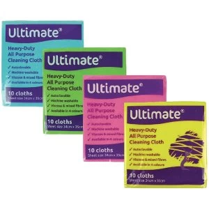 Image of Ultimate Heavy-Duty Cleaning Cloths (34x35cm) Green PK10