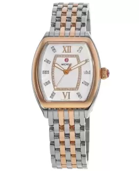 Image of Michele Releve Mother of Pearl Diamond Dial Two-Tone Steel Womens Watch MWW19B000006 MWW19B000006