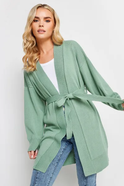 Image of Petite Belted Midi Cardigan