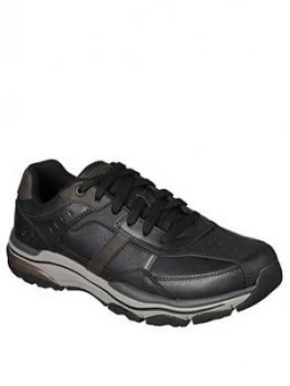 Image of Skechers Bike Toe Leather Shoes - Black