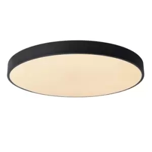 Image of Unar Modern Flush Ceiling Light - Ø60cm - LED Dim. - 1x60W 2700K - 3 StepDim - Black