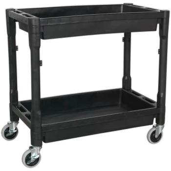 Image of Sealey 2 Shelf Heavy Duty Composite Trolley Black