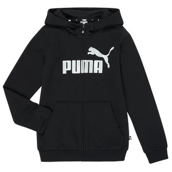 Image of Puma ESS FZ HOODY Girls Childrens Sweatshirt in Black - Sizes 5 / 6 years,7 / 8 years,9 / 10 years,13 / 14 years