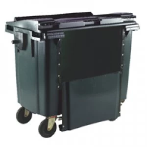 Image of Slingsby Grey 1100 Litre Wheeled Bin With Drop Down Front and Flat Lid 377976