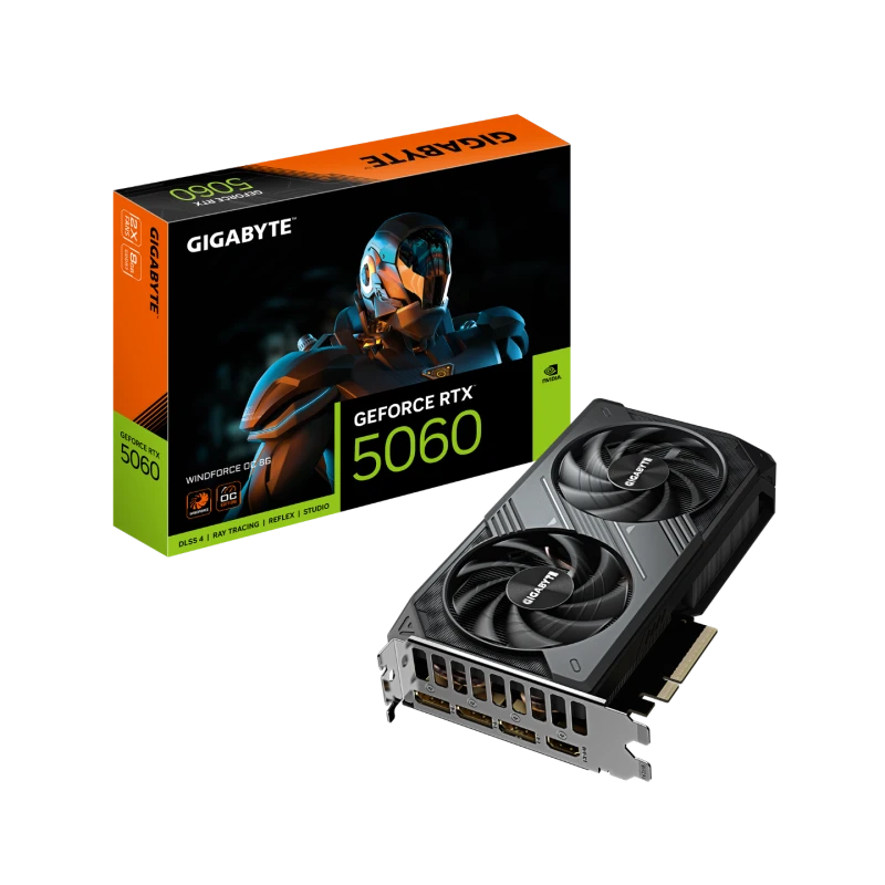 Image of Gigabyte GeForce RTX 5060 WINDFORCE OC 8GB GDDR7 Graphics Card - GV-N5060WF2OC-8GD