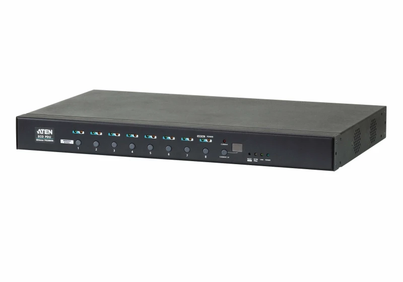 Image of Aten ATEN 1U AV 16A 8 Outlet Switched Bank Metered PDU + Free Eco PDU Manager Software PE6208AV