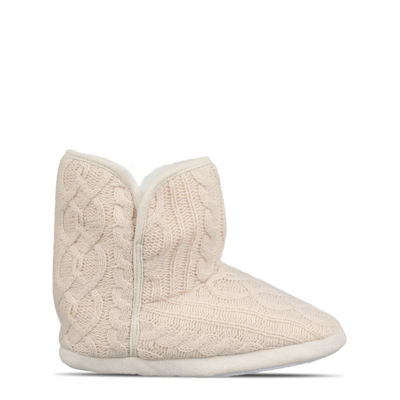 Image of Linea Knit Slipper Boot - Cream Cream 3