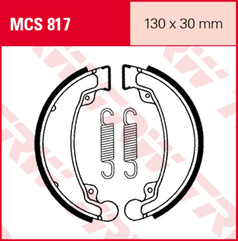 Image of TRW MCS817 Brake Shoes Ø: 130mm Brake Shoe Set (70)