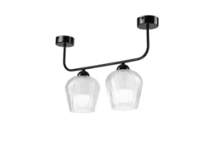 Image of Jasmin Semi Flush Light Black, 2x E27