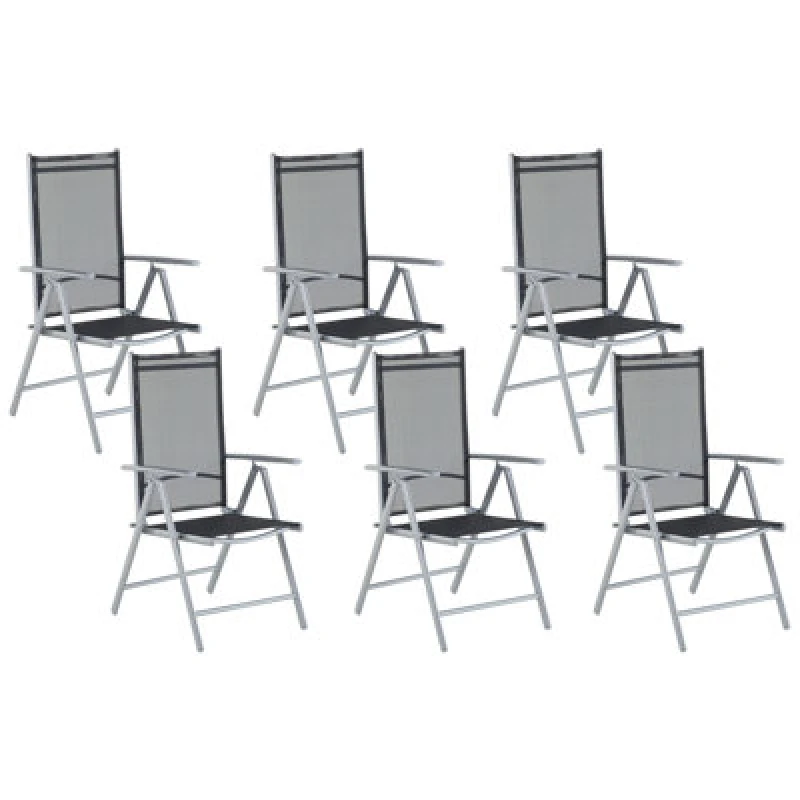 Image of Beliani Set Of 6 Garden Chairs Catania Metal Black