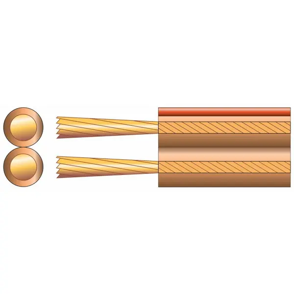 Image of Mercury 100m Transparent Heavy Duty Transparent Speaker Cable 4.2 x 8.2mm 160 Strand 6A AVS-050095