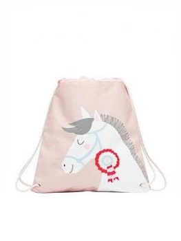 Image of Joules Girls Horse Active Drawstring Bag - Pink