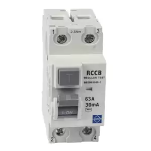 Image of Lewden 63A 30mA 2 Pole Type A AC RCCB