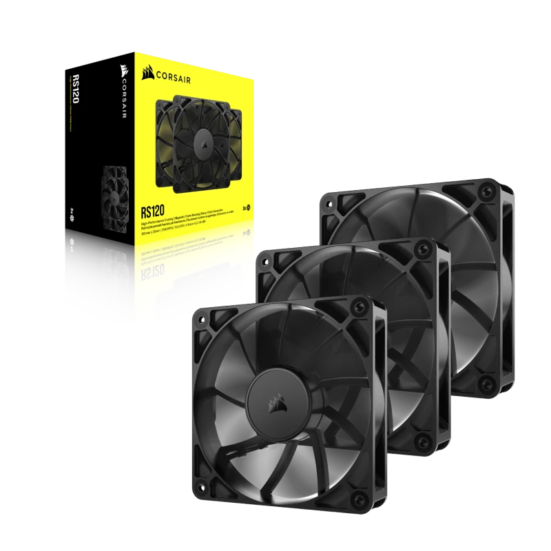 Image of CORSAIR RS120 PWM 120mm Fans Triple Pack - Black - CO-9050189-WW