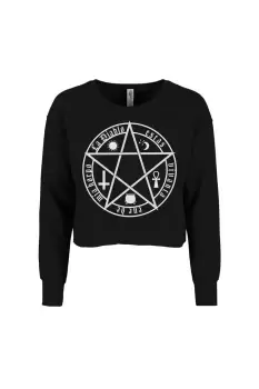 Image of The Devil Is Living Crop Sweatshirt
