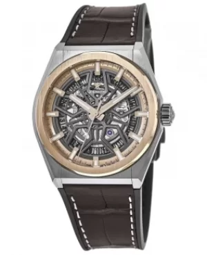 Image of Zenith Defy Classic Skeleton Dial Rose Gold Bezel Mens Watch 87.9001.670/79.R589 87.9001.670/79.R589
