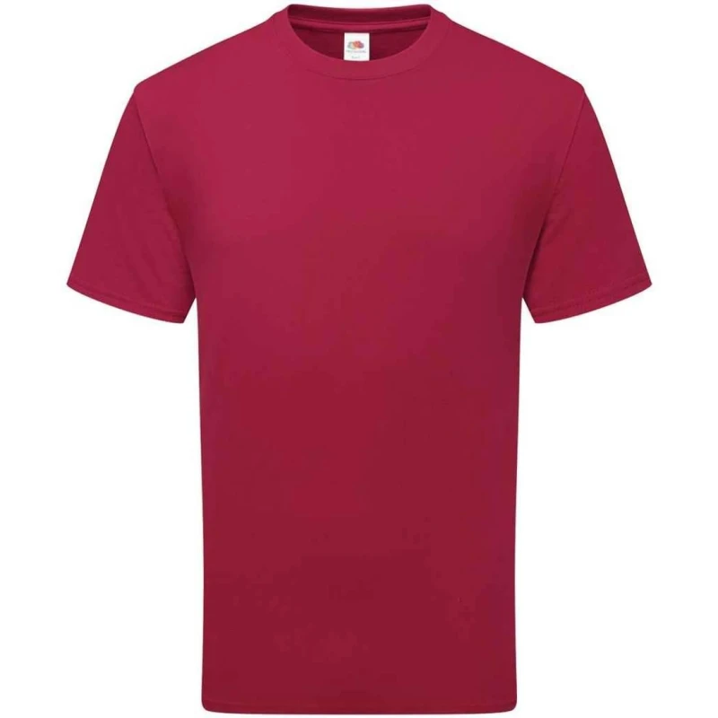 Image of Fruit Of The Loom Fruit of the Loom Men Cotton T-Shirt in Dark Pink Size: Medium Dark Pink M Male 5063703137195