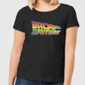 Image of Back To The Future Classic Logo Womens T-Shirt - Black - S