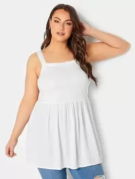 Image of Yours Crinkle Vest Solid - White, Size 20, Women