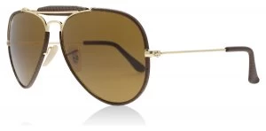 Image of Ray-Ban RB3422Q Sunglasses Leather Brown 9041 58mm