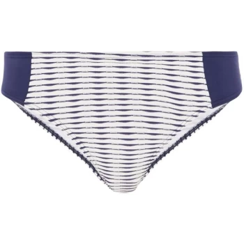 Image of Maison De Nimes Triangle nautical textured stripe bikini brief - White