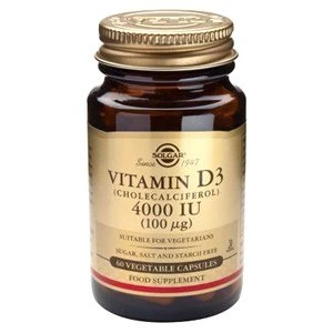 Image of Solgar Vitamin D3 Cholecalciferol 4000IU 100ug Vegetable Capsules 60 veg caps