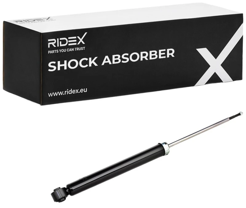 Image of RIDEX 854S0999 Shock absorber Rear Axle, Gas Pressure, Twin-Tube, Telescopic Shock Absorber, Top pin Shock Absorber (854)