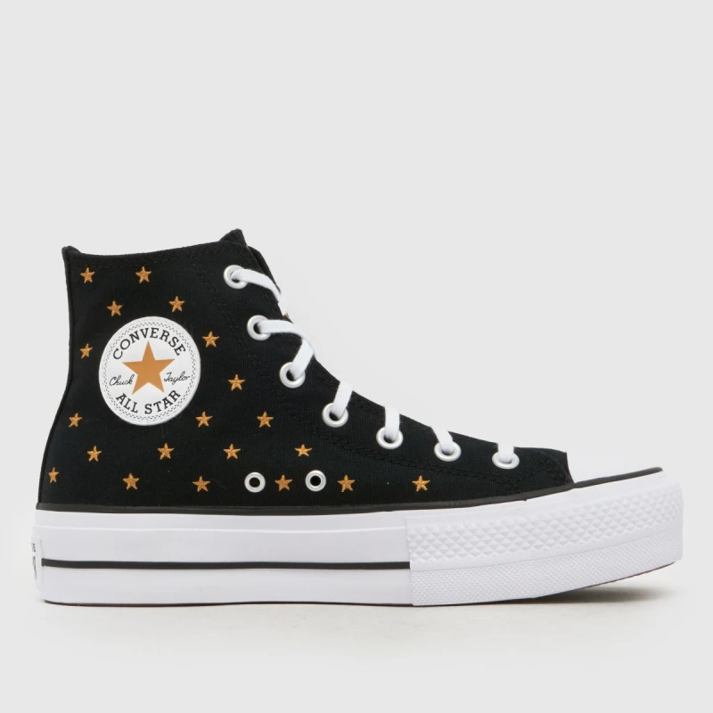 Image of Converse All Star Lift Hi Trainers in Black Multi Black Multi UK 8 (EU 41½)