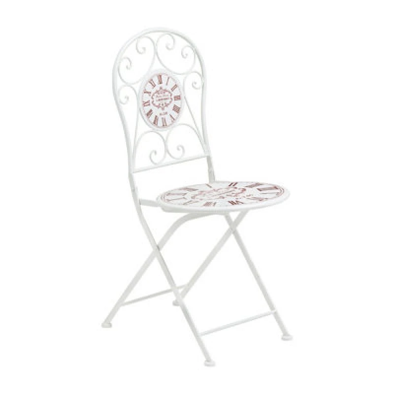 Image of Premier Housewares Cafe Cassis Cream Powder Coated Metal Chair White