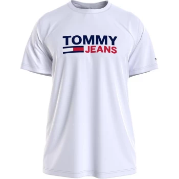 Image of Tommy Jeans Corp Logo Tee - White YBR