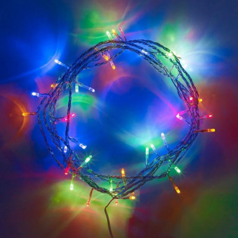 Image of Shatchi 40 Multicolour LED Lights Clear Cable Battery Operated Fairy String Christmas Tree Wedding Party Birthday Multi