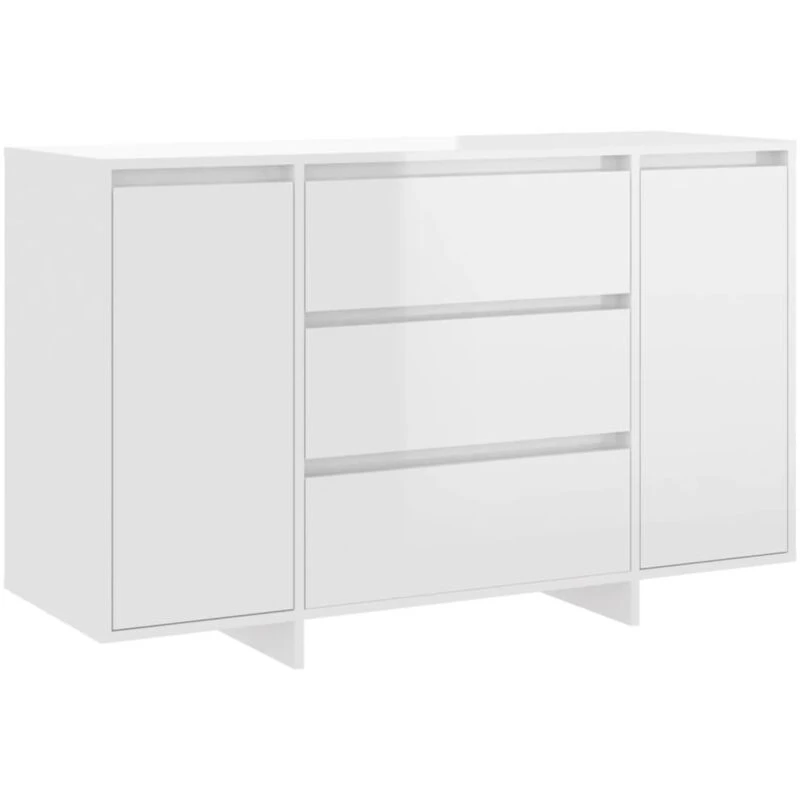 Image of VIDAXL Sideboard with 3 Drawers High Gloss White 120x41x75cm Engineered Wood Vidaxl 8720286835081