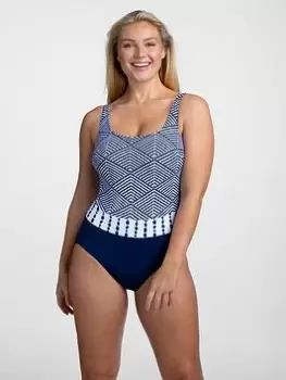 Image of Miss Mary of Sweden MISS MARY OF SWEDEN AZUR NON-WIRED SWIMSUIT, Navy Blue, Size 26D/Dd, Women