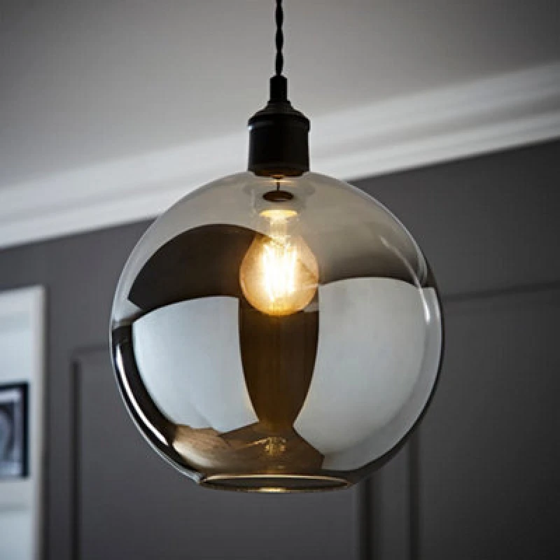 Image of VALUELIGHTS Easy Fit Glass Globe Lampshade Ceiling Pendant Light Living Room Bedroom - Smoked - No Bulb 26593