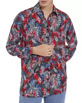Image of The Kooples Paisley Flowers Silk Shirt